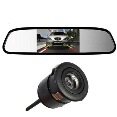 Imagem de Kit Espelho Retrovisor Interno Tela LCD 4.3 Polegadas 12V com Câmera d