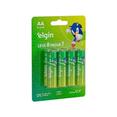 Imagem de Kit Pilhas Alcalinas Kit Leve 8 pague 7 AA Pequena 1.5V - Elgin