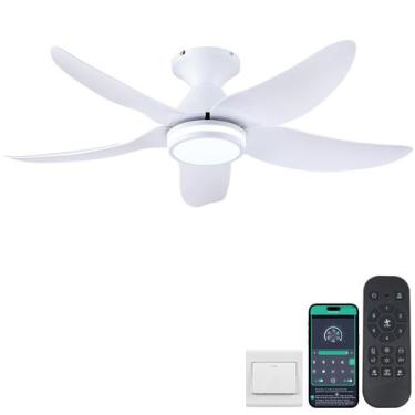 Imagem de Ventilador de teto Kviflon 116cm com luzes e controle remoto branco