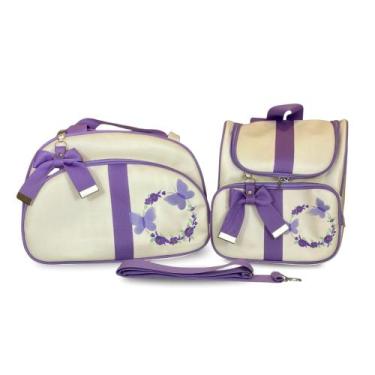 Imagem de Kit Bolsa Maternidade 2 Peças Luxo Grande Impermeável + Mochila  FJ Ba