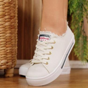 Imagem de Tênis Moleca Feminino Desfiado Casual Original 5667.722 Cor:Branco Off