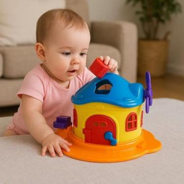 Imagem de Casinha Cogumelo Encantado Brinquedo Montar Encaixar Criança Presente 