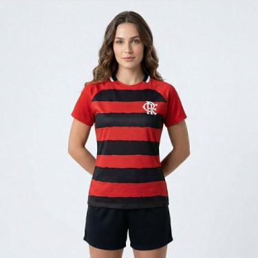 Imagem de Camisa Flamengo Manto Feminina Listrada - Braziline, GG