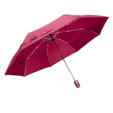 Imagem de Guarda Chuva Colorido Reforçado Automático Abre Fecha Mb Cor:Bordo - M