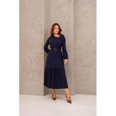 Imagem de Vestido fabiana viscolinho azul marinho - MISS MODA, Azul marinho, G