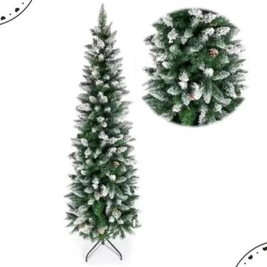 Imagem de Arvore de natal slim nevada 180cm c 500 glh 30457 - Bela Flor