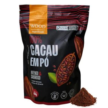 Imagem de Cacau Em Pó Alcalino Natural 100% Puro 454g Wood Superfoods