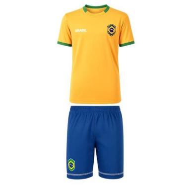 Imagem de Uniforme Brasil Infantil Conjunto Mini Craque Oficial Jr - - Braziline