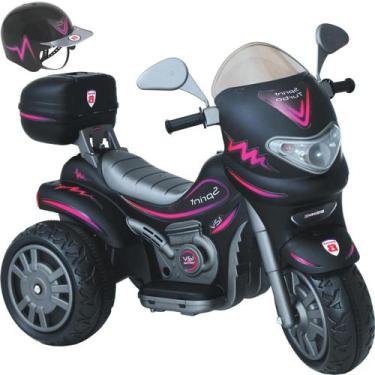 Imagem de Moto Eletrica Biemme Sprint Turbo 12V com Capacete Preta Girl