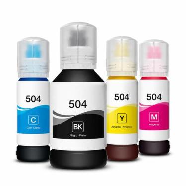 Imagem de kit 04 Tinta T504 504 compativel com L4150, L4260 - SPAK
