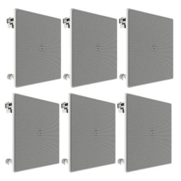 Imagem de Kit 6 Caixas de Som JBL 6CO3Q+ Arandela Quadrada 140W Branca