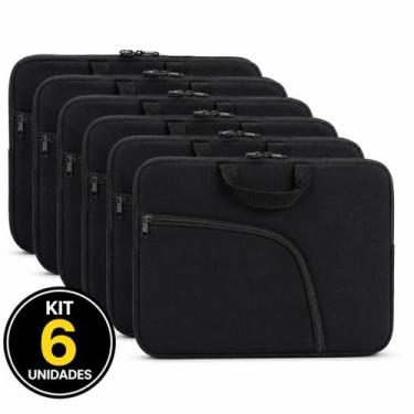 Imagem de Kit 6 Capas Luvas Notebook Leptop15,6 Com Zíper Reforçado E Bolso Comp
