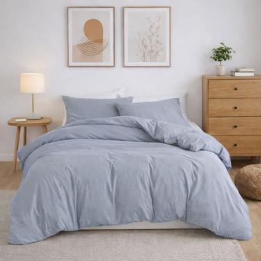 Imagem de Capa de Duvet King 100% Poliéster 250x280cm 1 Peça Cinza Home&Cia 250CM 280CM