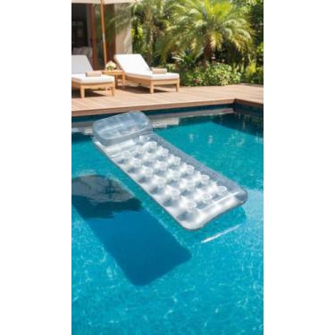 Imagem de Colchão Inflável de Piscina 188x71cm Cinza - Congratulations Store