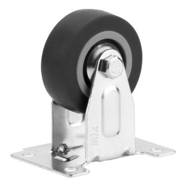 Imagem de Rodizio de borracha cinza fixo sem freio 2pol. 50mm 1pc mtx