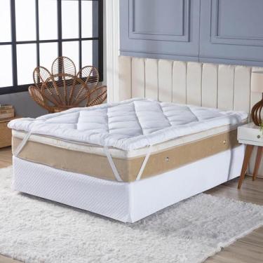 Imagem de Pillow top toque de pluma 650g/m² 5cm espessura - CASA DONA, BRANCO, K