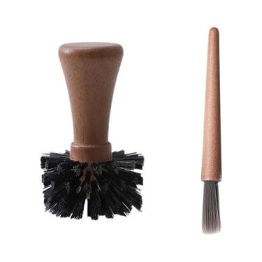 Imagem de Escova De Limpeza Para Espresso Com Cerdas De Nylon E Cabo De Madeira 