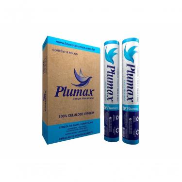 Imagem de Lençol de Papel Descartável em Rolo Plumax Proteção para Macas Camas e Superfícies 100% Celulose Virgem 50cmx50m