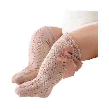 Imagem de Meias De Verão Para Meninas Bebê Até O Joelho, Meias Longas De Algodão