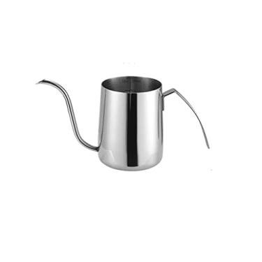 Imagem de GUIPAIHAI Canecas de café portáteis de aço inoxidável para pendurar na orelha, copo de café para café para café (cor: prata, tamanho: 350 ml)