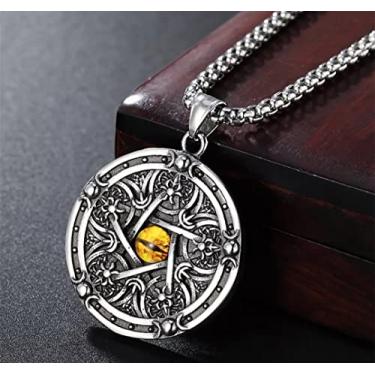 Imagem de Corrente com Pingente Aço inox amuleto olho da guarda do anjo