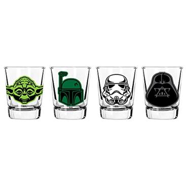Imagem de Star Wars Conjunto de vidro - capacidade de 59 ml - conjunto de 4 copos - Darth Vader, Yoda, Boba Fett, Stormtrooper