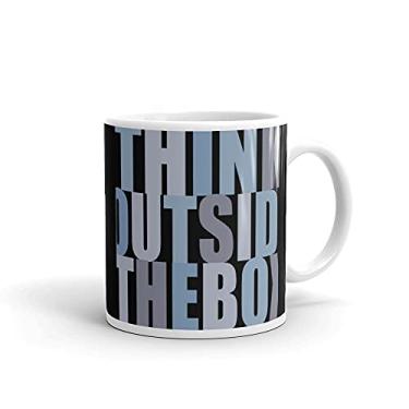 Imagem de Caneca branca brilhante Think Outside The Box I Gift Nerd Teacher