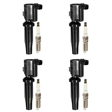 Imagem de Vplus Conjunto de 4 bobinas de ignição e velas de ignição compatíveis com Escape C-Max Fusion Transit Connect MKZ Mercury 2.0L 2.5L FD505 2009-2019