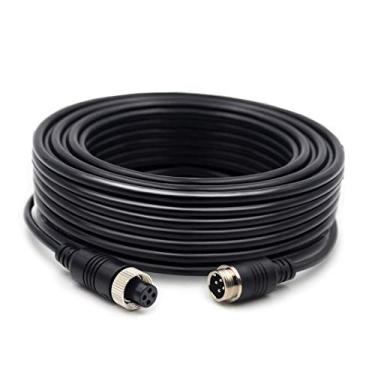 Imagem de Cabo de extensão de vídeo para carro Collyon, cabo de extensão de vídeo de aviação de 4 pinos, cabo de vídeo reverso cabo de extensão AV, cabo CCTV retrovisor, câmera de monitoramento de carro (17FT/5m)