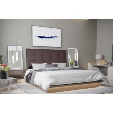 Imagem de Cabeceira Casal 1,95m Roma Corino Marrom Dal Poz Estofados