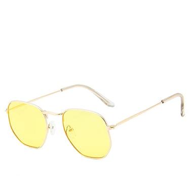Imagem de Óculos de Sol Feminino Clássico Vintage de Metal Óculos de Design de Luxo Óculos de Condução Feminino Óculos De Sol Masculino, Ouro 09, Amarelo, China