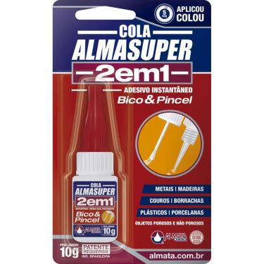 Imagem de Cola Almasuper 2Em1 Bico Pincel 10G Adesivo Instantâneo 5Seg
