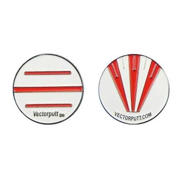 Imagem de Vectorputt USGA Approved Golf Ball Marker tm Double Sided Golf Ball Marker with hat Clip (30mm)
