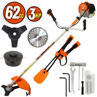 Imagem de Roçadeira Profissional Lateral Vulcan Vr620h 2T 62cc 3hp Alta Durabilidade Com Jogo de Chaves e Guidão Bi-Partido + Lâmina Circular De Videa 40 Pontas