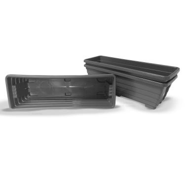 Imagem de Vaso Jardineira plástico planta preto 11 lts 50cm 10und