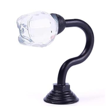 Imagem de Suporte de borla vintage bola de cristal montada na parede cortina em forma de u acessórios de retenção fivela ganchos cabide janela decoração de casa, preto