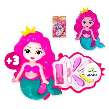 Kit de maquiagem infantil para meninas, conjunto completo de malas, jogo de  maquiagem, kit de maquiagem infantil de segurança lavável, brinquedo de  maquiagem de rosto de princesa, : : Beleza