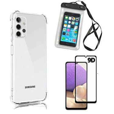 Imagem de Capa Compatível Samsung Galaxy A32 5g + Capa Prova D água Celular Até 6.5 Polegadas + Película 9D Cobre 100% Tela