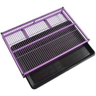 Imagem de KRASS Grande bandeja de vaso sanitário portátil para cães, bandeja de treinamento de banheiro de cachorro de estimação de aço inoxidável compacta para uso interno, bandeja de resíduos removível para limpeza mais fácil, L-roxo, Colecionador 88