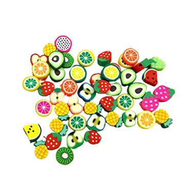 Imagem de Miçangas soltas, 30/50/100 peças de contas soltas coloridas argila de polímero de frutas fofas contas espaçadoras de alta resistência para fazer joias contas espaçadoras soltas, onesize,