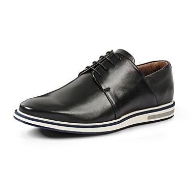 Imagem de Sapato Casual Masculino Derby Couro Mestiço Reverso - 1100 - Preto Tamanho:44;Cor:Preto