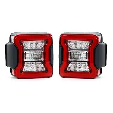 Imagem de JESYMBX Para Jeep Wrangler JK 2007-2017 Conjunto de luz de carro Lâmpadas traseiras Luz de ré de freio Luzes de corrida diurnas Versão EUR Vermelho Direita Sider do passageiro