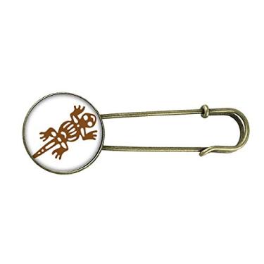 Imagem de Mexico Totems Lagartixa Civilização Antiga Broche de Metal Retrô Clipe Joias