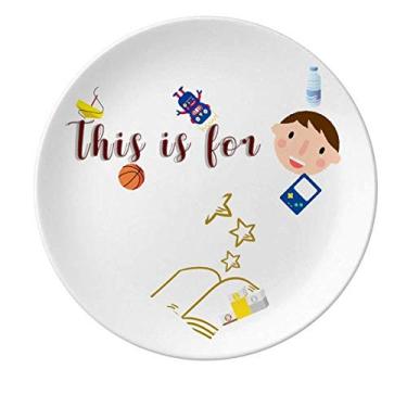 Imagem de Opening Books Releasing Knowledge Stars Prato de porcelana jantar redondo menino homem