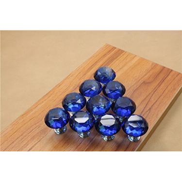 Imagem de Loveboat puxador de cristal para porta de armário de vidro em forma de diamante (10 peças) (azul)