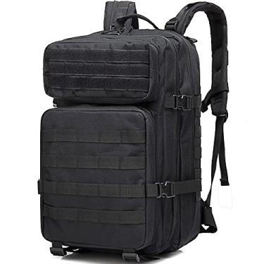 Imagem de Mochila tática militar Monoki, pacote militar de 3 dias para , saco de mole 42L, Laptop, Preto, 11.81"x19.68"x11.81"