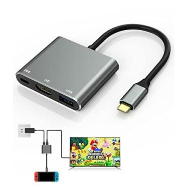 Imagem de YCCSKY Switch Dock for Nintendo Switch/OLED, USB C to HDMI Multiport Hub, Portable 4K HDMI Switch Adapter Docking Station Support TV Mode/ Steam Deck/ Samsung DeX/Laptop/PC（Grey）