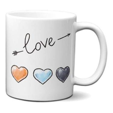 Imagem de Caneca Love Amor Flecha Corações Presente Namorados Criativo