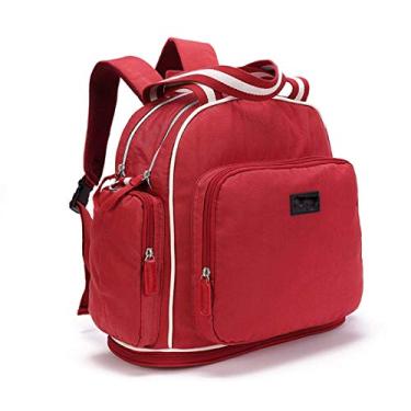Imagem de Bolsa multifuncional para fraldas Bolsa para fraldas multifuncional à prova d'água mochila de viagem para cuidados com o bebê, design de fundo escalável, elegante e durável Alta capacidade