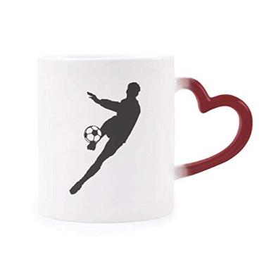 Imagem de Caneca esportiva de futebol americano com contorno sensível ao calor, copo de grés que muda de cor vermelha